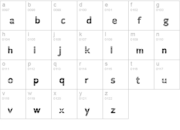 AlumFreePromotional lowercase a-z preview