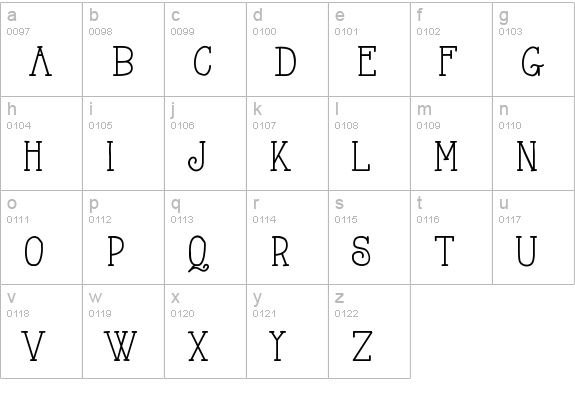 AlwaysHereToo lowercase a-z preview