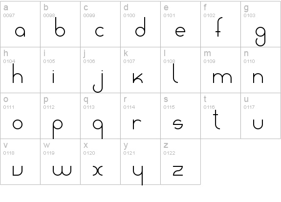 Amable Sans lowercase a-z preview