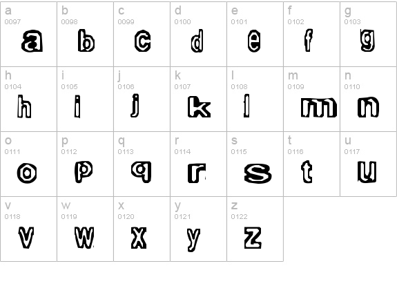 Amateur Lobotomy lowercase a-z preview