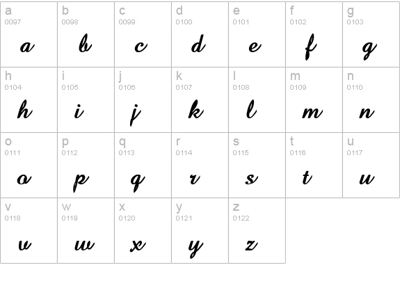 Amaze Bold lowercase a-z preview