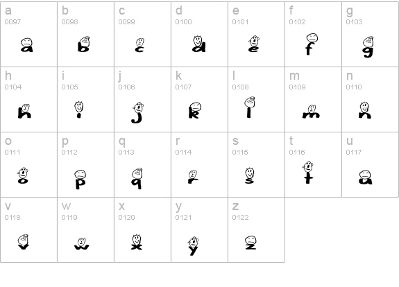 Amber's Family lowercase a-z preview