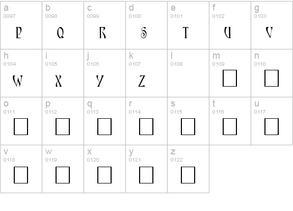 AmbrosiaCap lowercase a-z preview