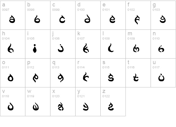 AME- lowercase a-z preview