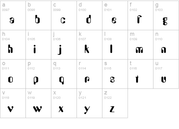 Amelia-Normal lowercase a-z preview