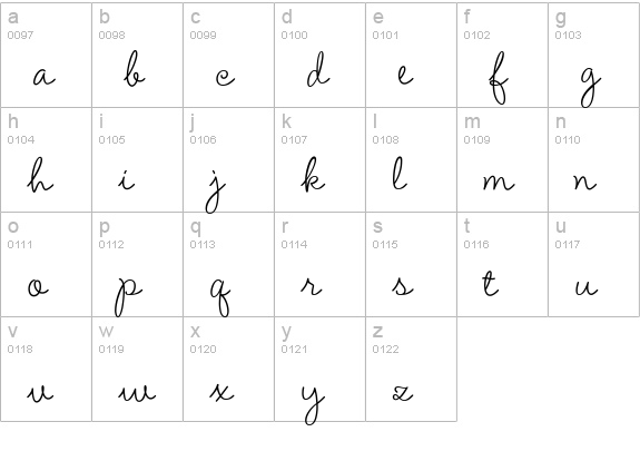 Amelie lowercase a-z preview
