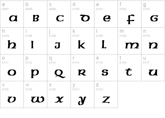 American Bold lowercase a-z preview