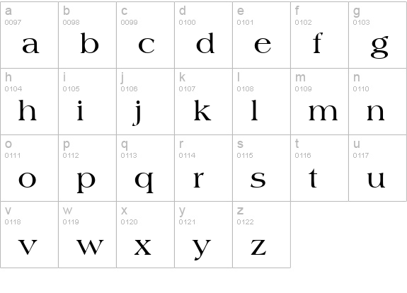 American Classic Bold lowercase a-z preview