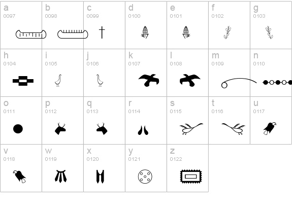 American Indian lowercase a-z preview