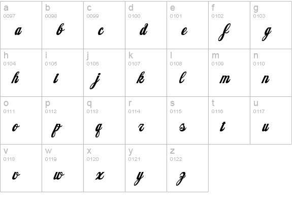 American Pop One lowercase a-z preview