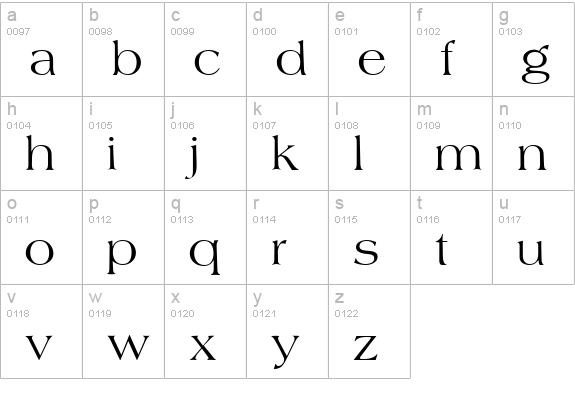 Americana Regular lowercase a-z preview