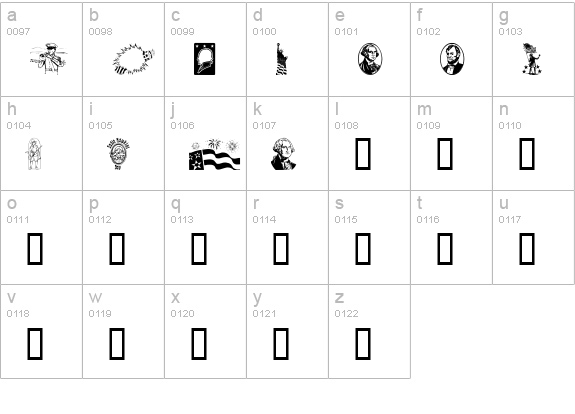 Americanic lowercase a-z preview