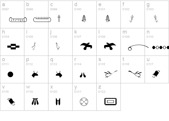 AmericanIndian lowercase a-z preview