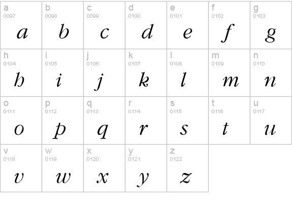 Amethyst Lite Italic  lowercase a-z preview