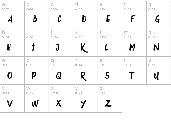 Amigirl Sans Swash lowercase a-z preview