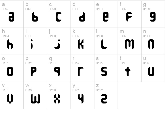 Amina lowercase a-z preview