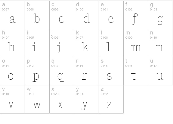 AmintaLight lowercase a-z preview