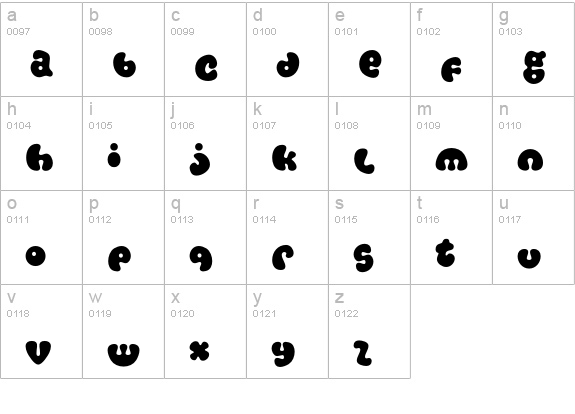 Amoeba-Bold lowercase a-z preview