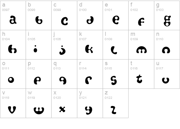 Amoeba-Light lowercase a-z preview