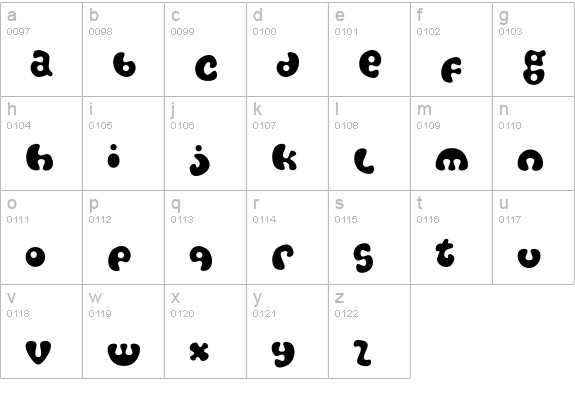 Amoeba-Regular lowercase a-z preview