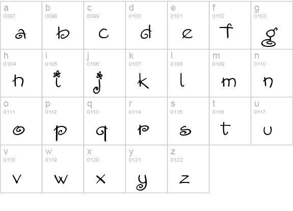 AmoreATT lowercase a-z preview