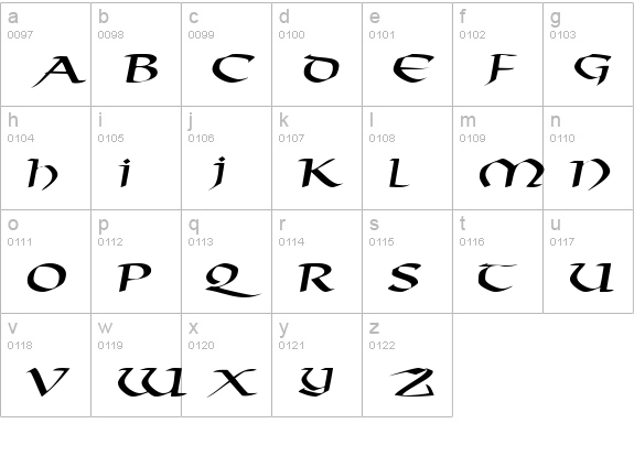 AmorosoSCapsSSK lowercase a-z preview