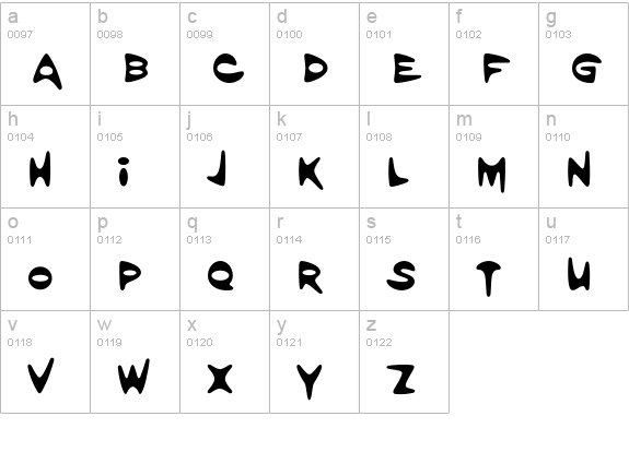 Amorpheus-Alternates lowercase a-z preview
