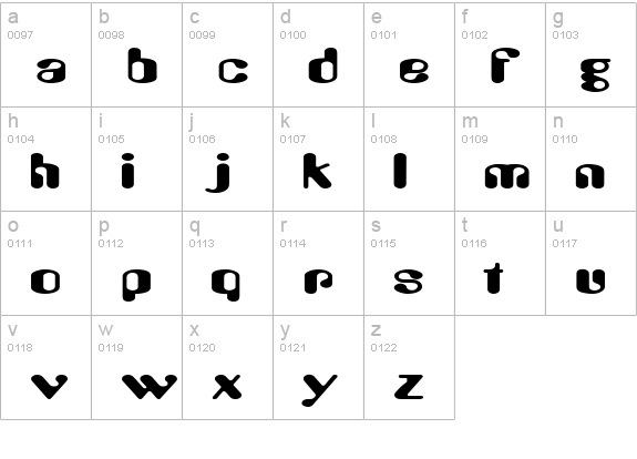Amos Extended Bold lowercase a-z preview