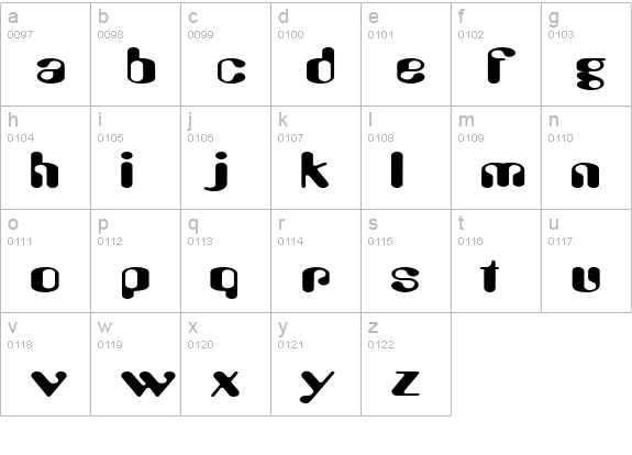 AmosExtended Normal lowercase a-z preview