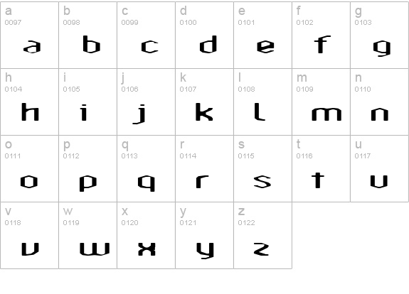 Amosis Technik lowercase a-z preview
