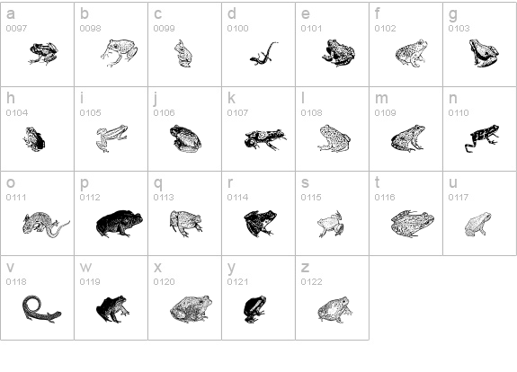 AmphibiPrint lowercase a-z preview