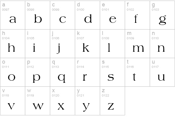 Amphion Regular lowercase a-z preview