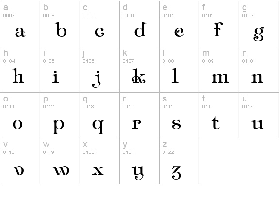 Ampir Deco lowercase a-z preview