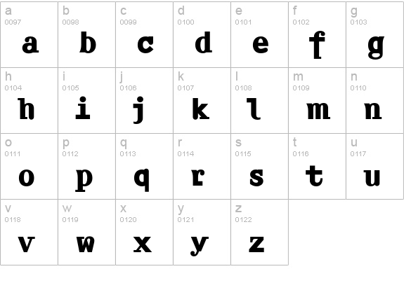 AmplifierBold lowercase a-z preview