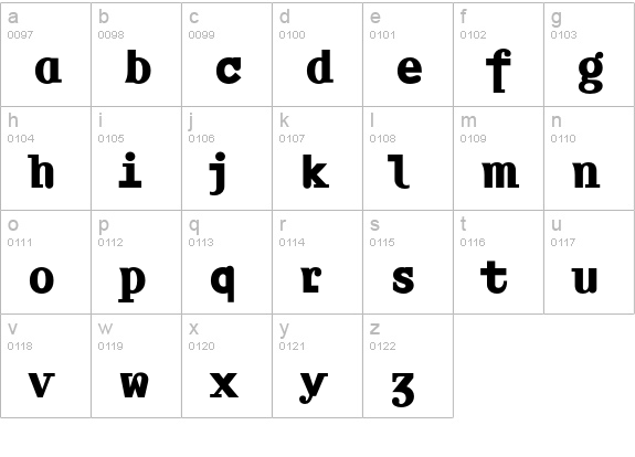 AmplifierBoldLigatures lowercase a-z preview