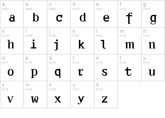 AmplifierLight lowercase a-z preview
