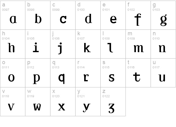 AmplifierLightLigatures lowercase a-z preview