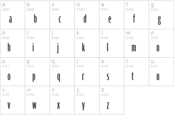 AmplitudeExtraComp-Regular lowercase a-z preview