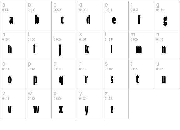AmplitudeExtraComp-Ultra lowercase a-z preview