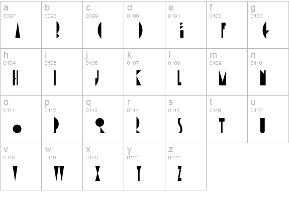AmsterdamTangram lowercase a-z preview