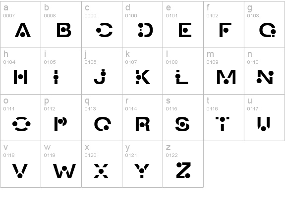 An Creon lowercase a-z preview