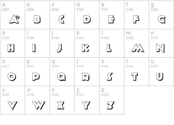 Anagram Shadow NF lowercase a-z preview