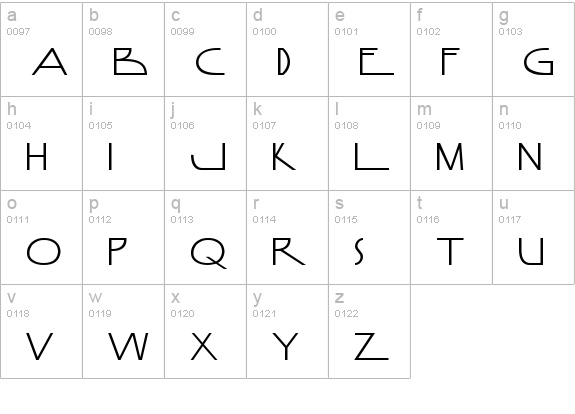 Anamorphosée Normal lowercase a-z preview
