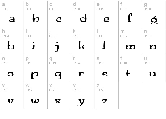 AnarckWarp lowercase a-z preview