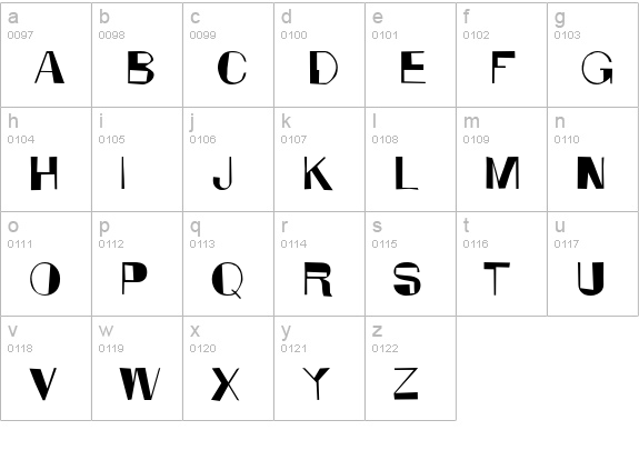 Anarko lowercase a-z preview