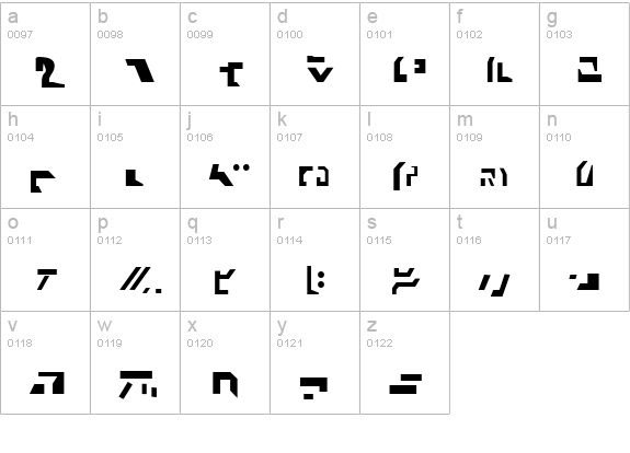 Ancient Autobot lowercase a-z preview