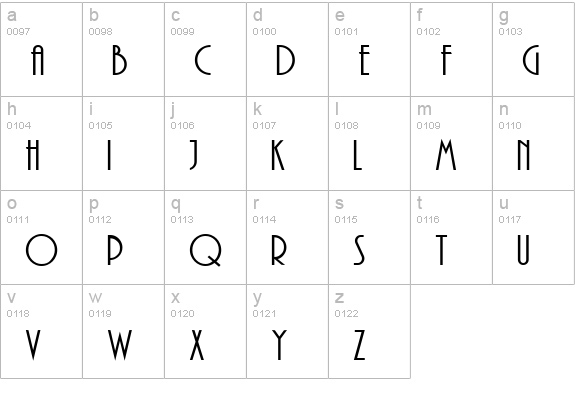 Andes lowercase a-z preview
