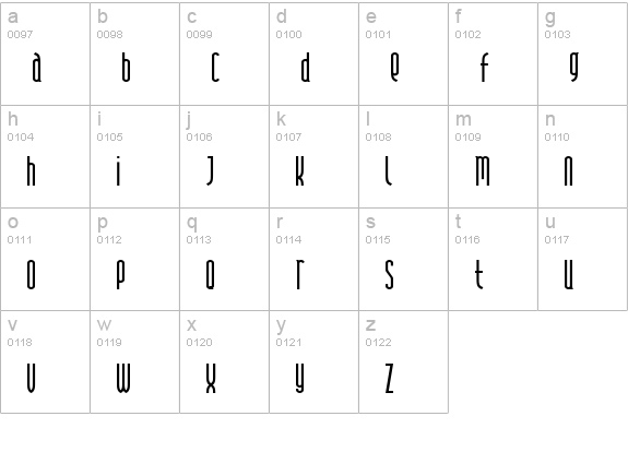Andover lowercase a-z preview