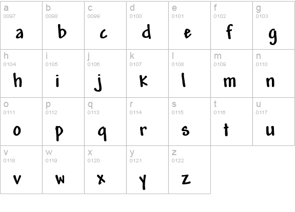Andy Pro Bold lowercase a-z preview
