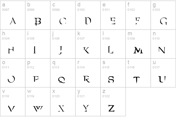 Angel lowercase a-z preview